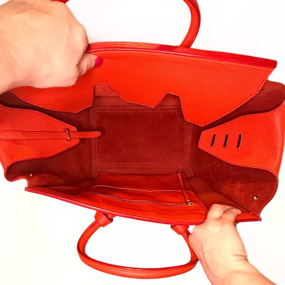 Celine Red Tie Knot Leather Purse and Pouch - Picture 10 of 15